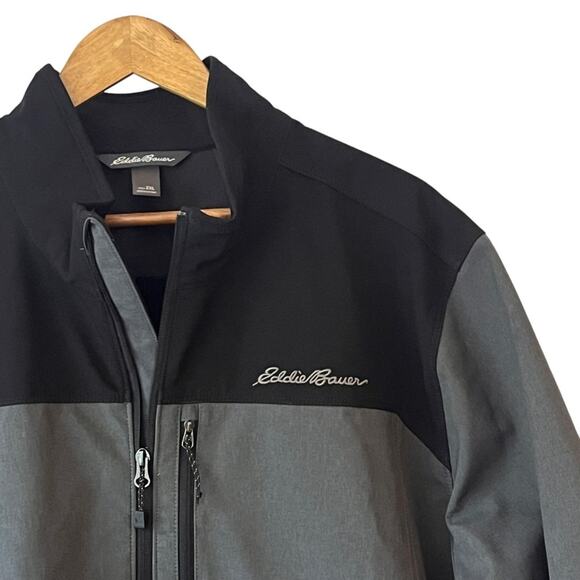 Eddie Bauer Point Vista Soft Shell Jacket Men 2XL Black Grey Outdoors Waterproof - Picture 3 of 10